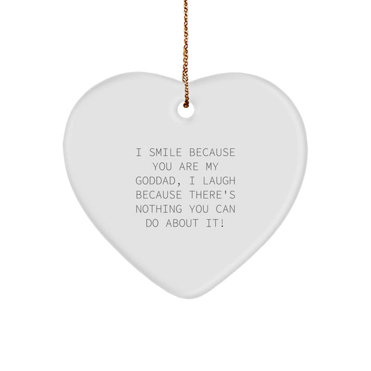 Christmas Gift for Her Goddad Keepsake White Heart Ornament Present - Image 1