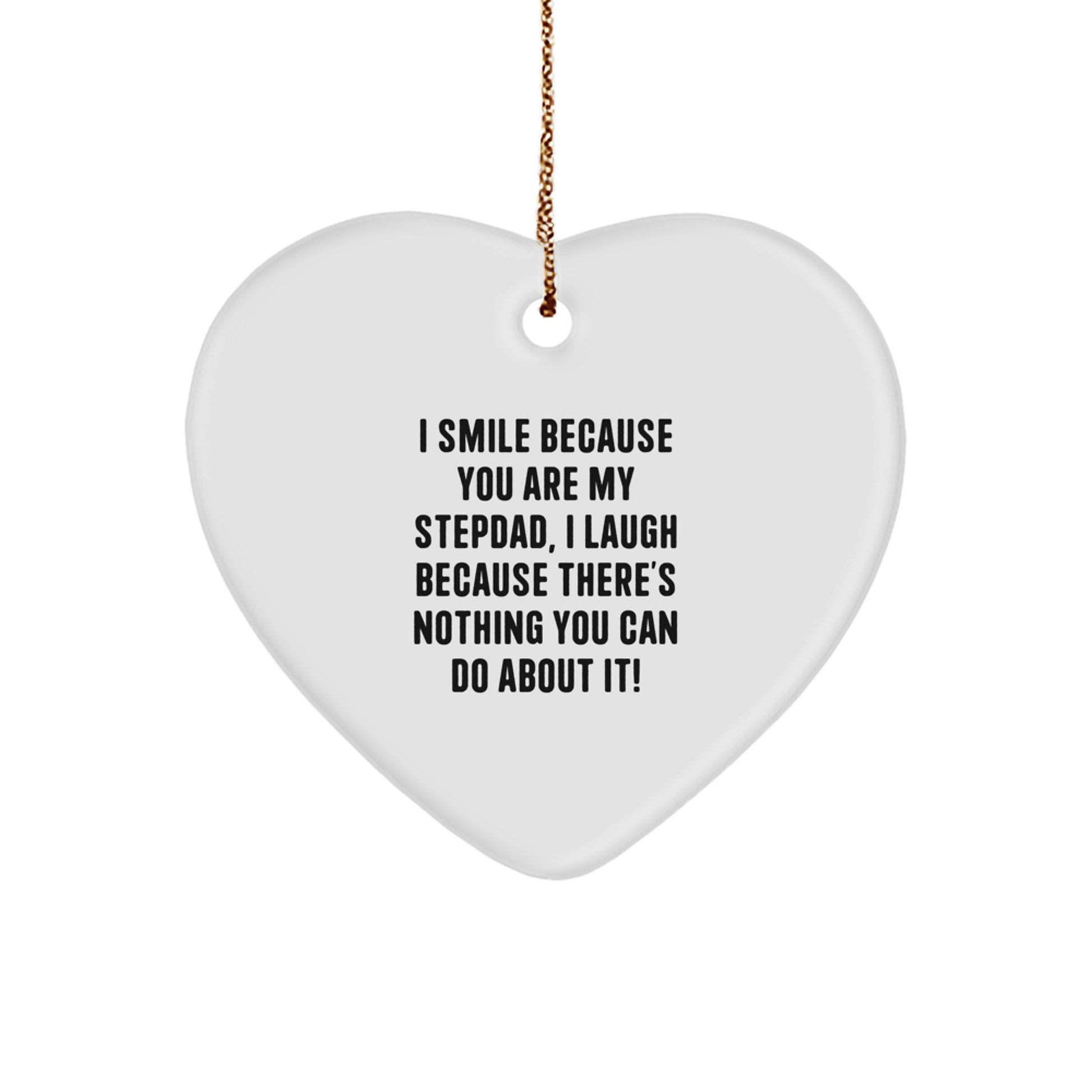 Funny Stepdad Gifts from Men for Stepdad Heart Ornament Christmas Unique Gifts Idea - Image 1