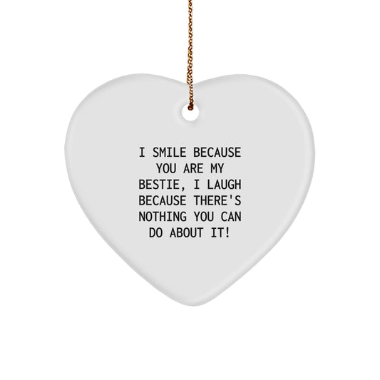 Bestie Christmas Ornament Keepsake for Him Gift Heart Shaped - Image 1