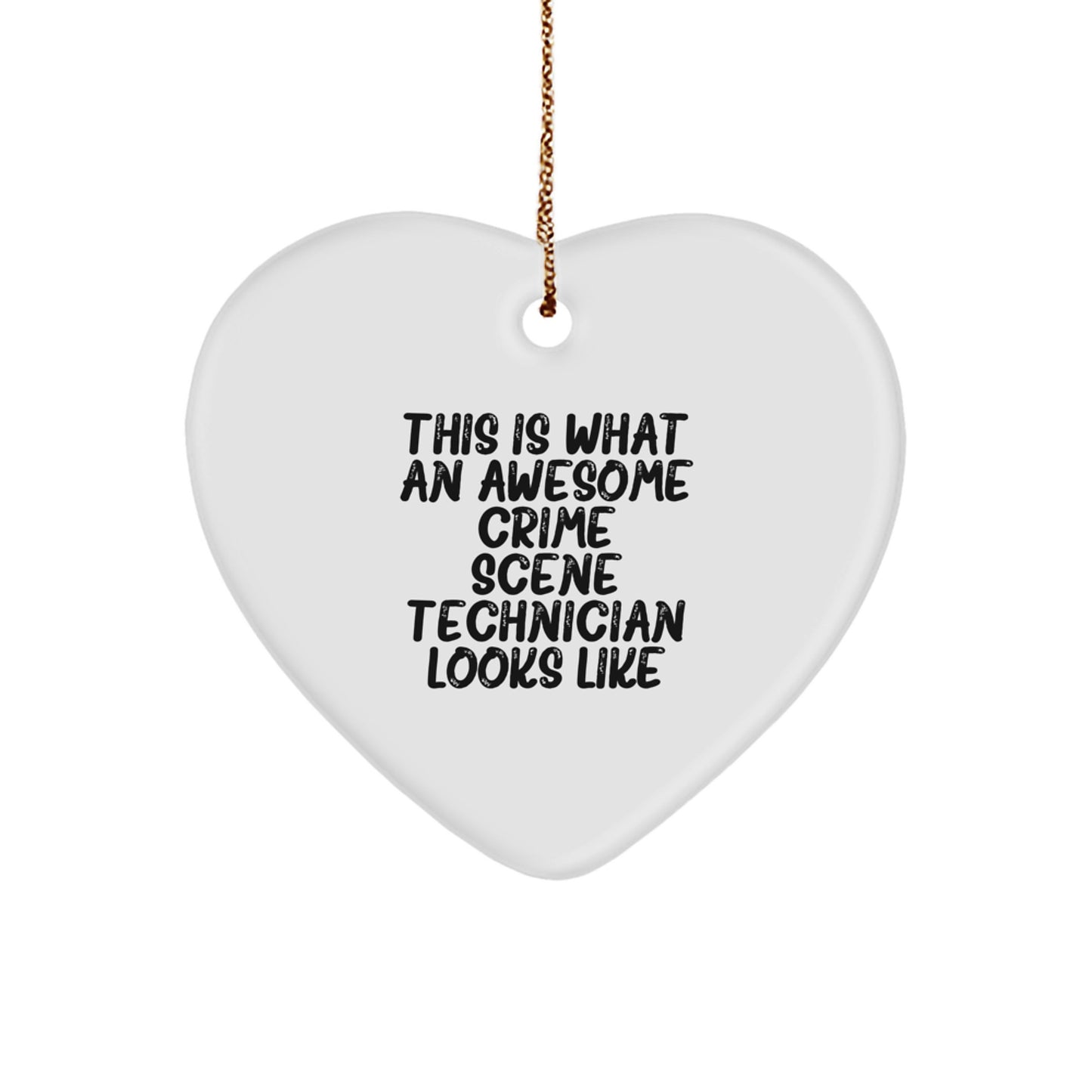 Funny Crime Scene Technician Heart Ornaments for Christmas Unique Gifts from Friends to Family - Image 1