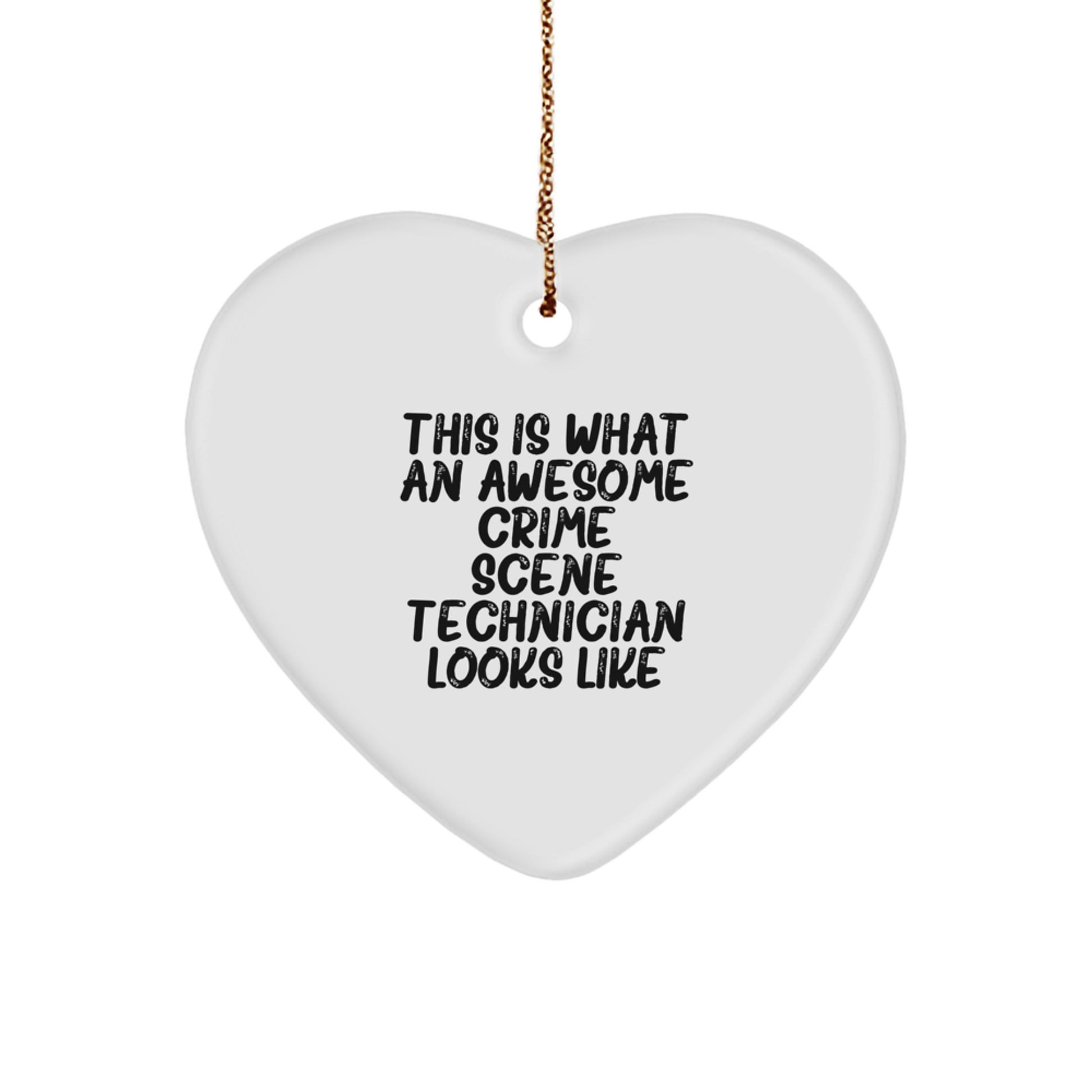Funny Crime Scene Technician Heart Ornaments for Christmas Unique Gifts from Friends to Family - Image 1