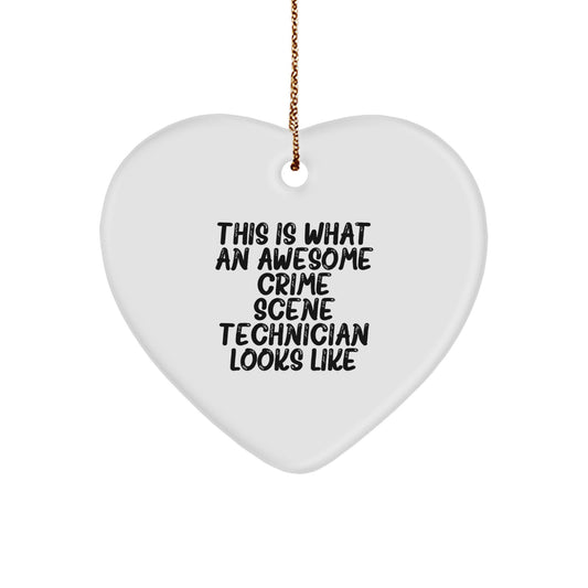 Funny Crime Scene Technician Heart Ornaments for Christmas Unique Gifts from Friends to Family - Image 1