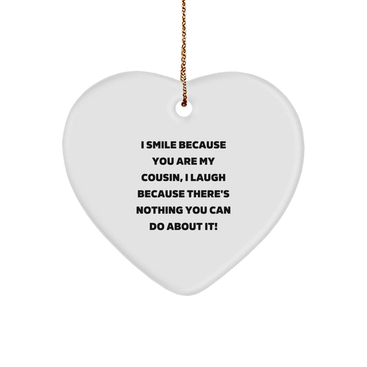 Funny Cousin Heart Ornament Gifts from Men to Cousins for Christmas Unique Decorations - Image 1