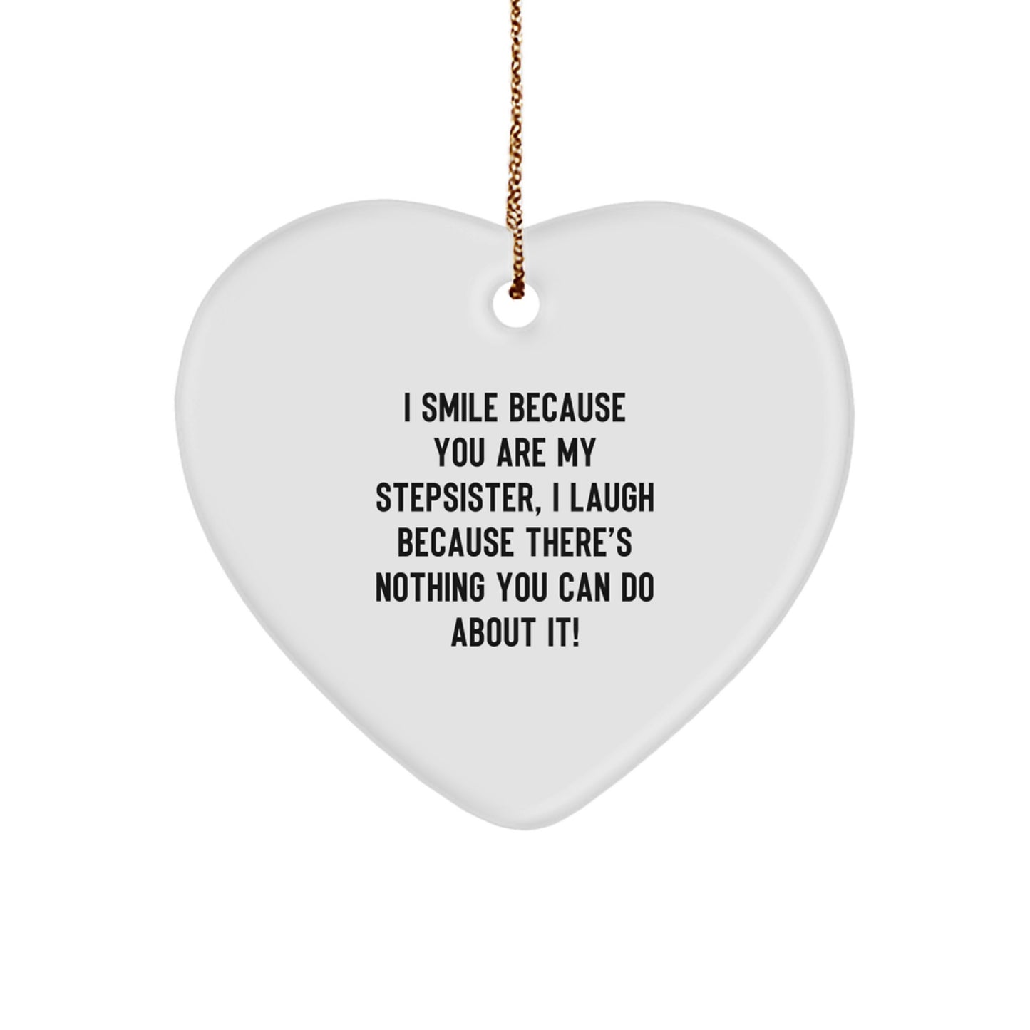 Stepsister Keepsake Christmas Ornament for Him Gift Heart Shaped - Image 1