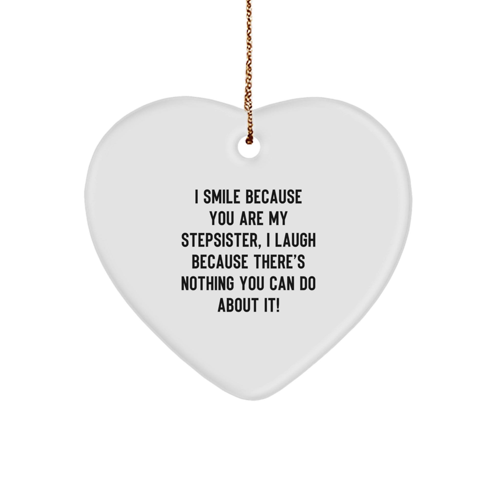 Stepsister Keepsake Christmas Ornament for Him Gift Heart Shaped - Image 1
