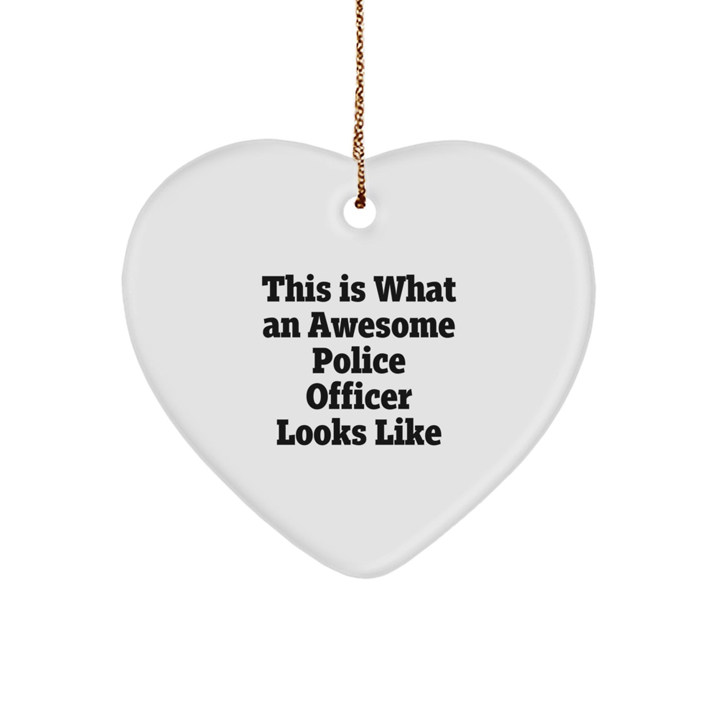 Funny Police Officer Heart Ornament Gifts from Friends, Christmas for Men, Unique Appreciation - Image 1