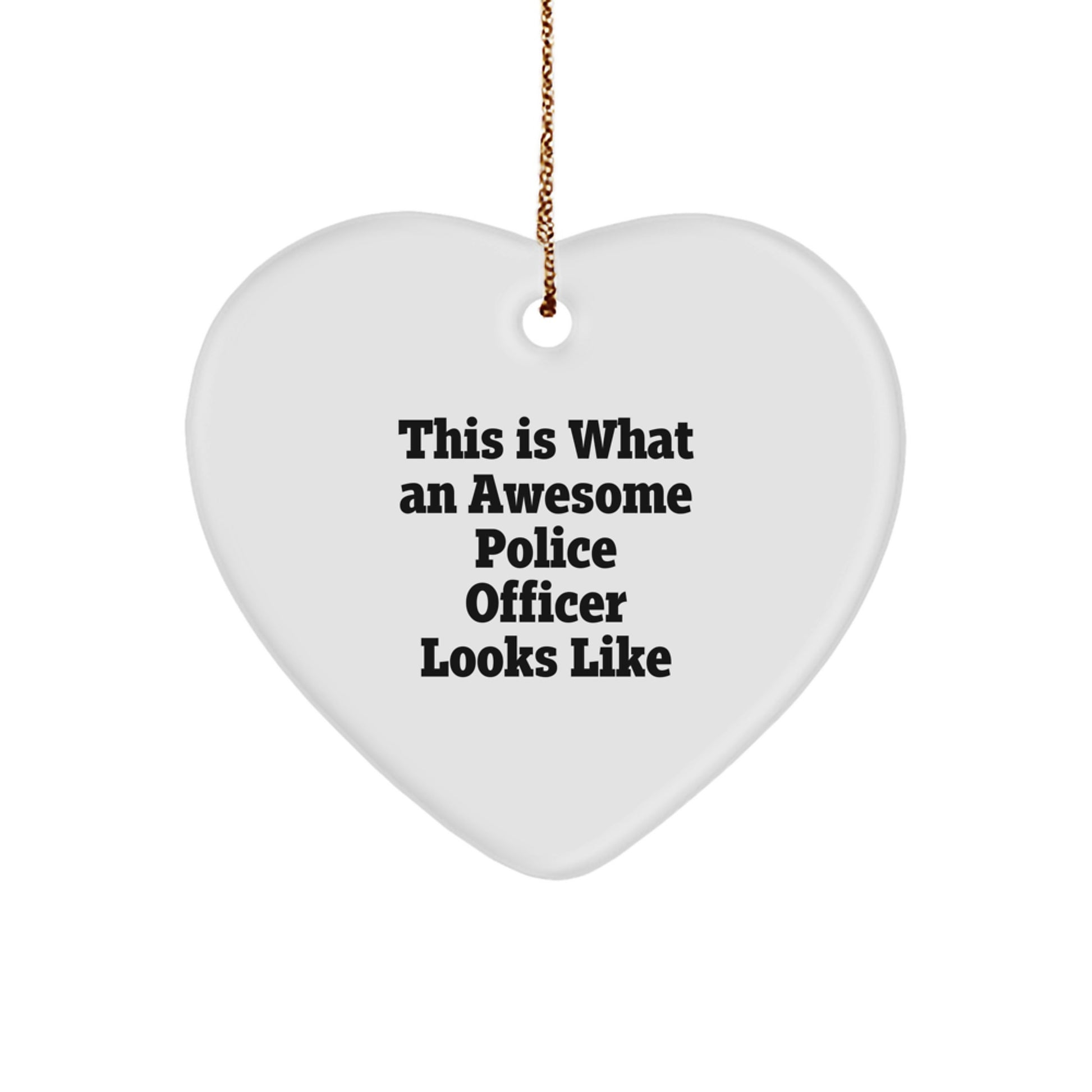 Funny Police Officer Heart Ornament Gifts from Friends, Christmas for Men, Unique Appreciation - Image 1