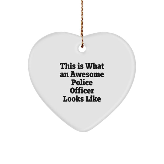 Funny Police Officer Heart Ornament Gifts from Friends, Christmas for Men, Unique Appreciation - Image 1