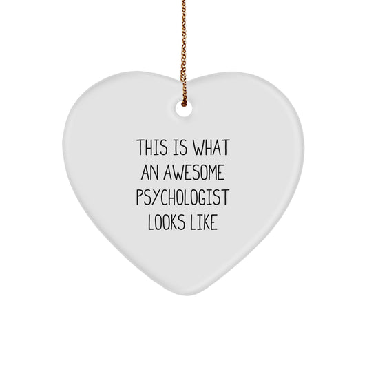 Funny Psychologist Heart Ornament Gifts from Family, Friends, Coworkers, and Men or Women to Psychologist on Christmas - Image 1