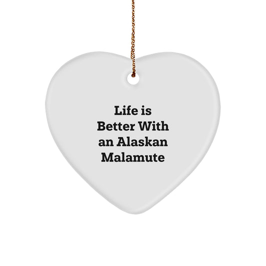 Alaskan Malamute Dog Lover Funny Heart Ornament Gift from Friends for Christmas Unique Decor - Image 1