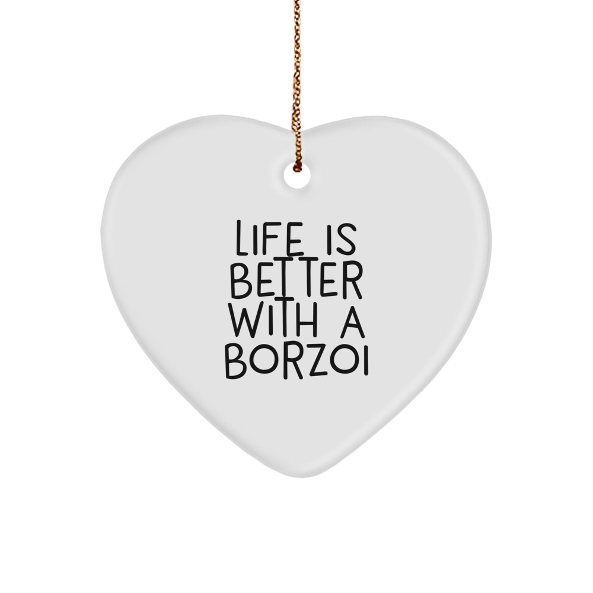 Borzoi Dog Lover Gifts from Family - Inspirational Heart Ornament for Christmas Unique Gifts - Image 1