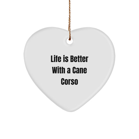 Cute Cane Corso Dog Enthusiast Gifts from Friends and Family, Funny Christmas Unique Heart Ornaments for Cane Corso Dog Owners - Image 1