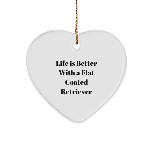 Flat Coated Retriever Dog Lover Funny Heart Ornament Gifts from Family to Friends - Image 1