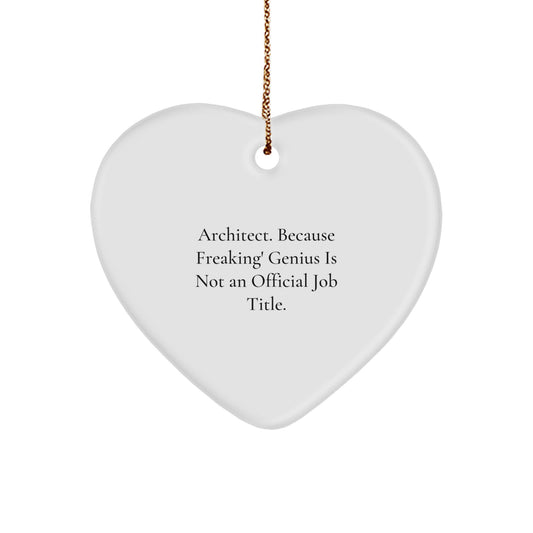 Architect Keepsake Heart MDF Christmas Ornament for Him Gift - Image 1