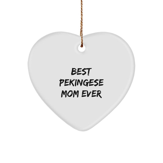 Funny Pekingese Dog Gifts for Women, Heart Ornament, Unique Christmas Unique Gifts from Women to Pekingese Dog Lovers - Image 1