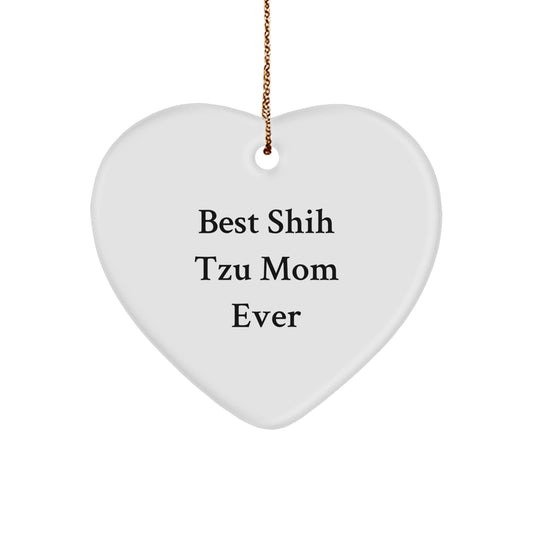 Funny Shih Tzu Dog Mom Gifts for Shih Tzu Lovers - Heart Ornament from Friends, Family, or Loved Ones - Christmas Unique Gifts - Image 1