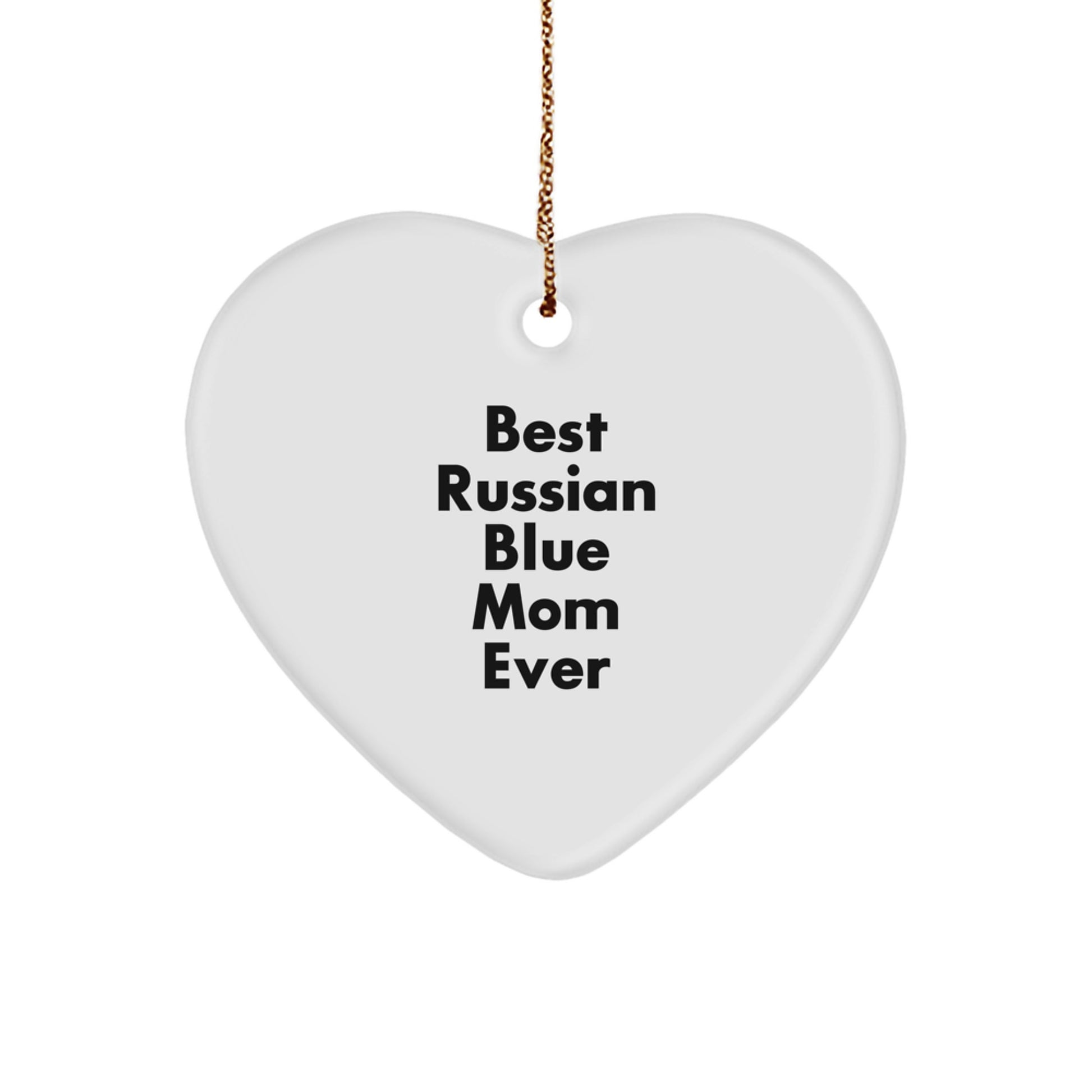 Russian Blue Cat Mom Gifts from Family, Unique Heart Ornament for Russian Blue Cat Lover Men, Funny Russian Blue Cat Mom Ever Heart Decoration - Image 1