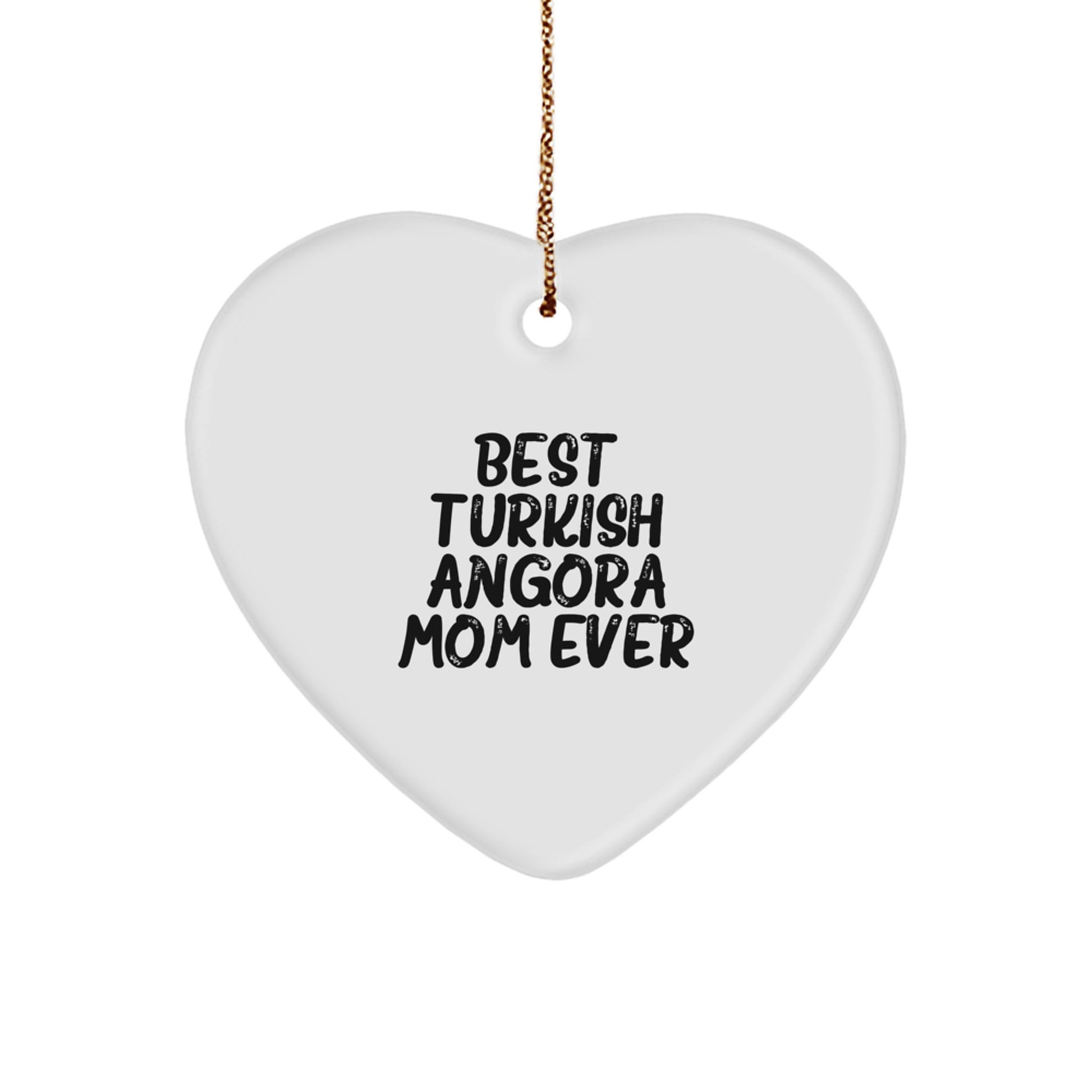 Turkish Angora Cat Gifts for Mom Christmas Heart Ornament Best Mom Ever - Image 1