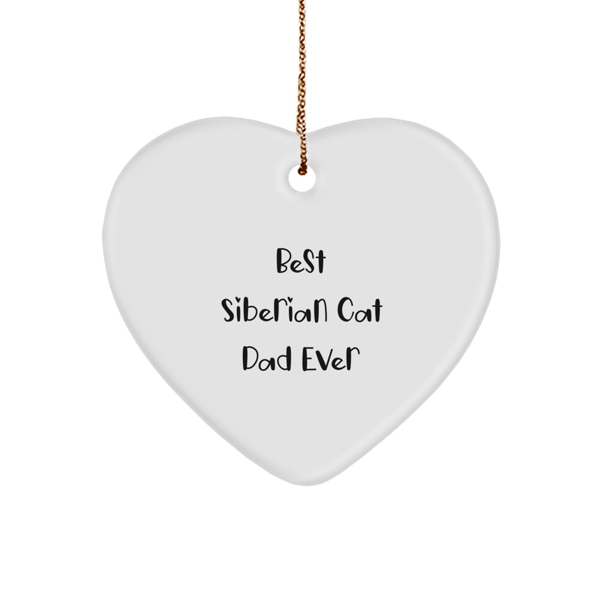 Funny Siberian Cat Dad Gifts from Family, Unique Heart Ornament for Siberian Cat Lover, Best Siberian Cat Dad Ever Christmas Unique Gifts - Image 1