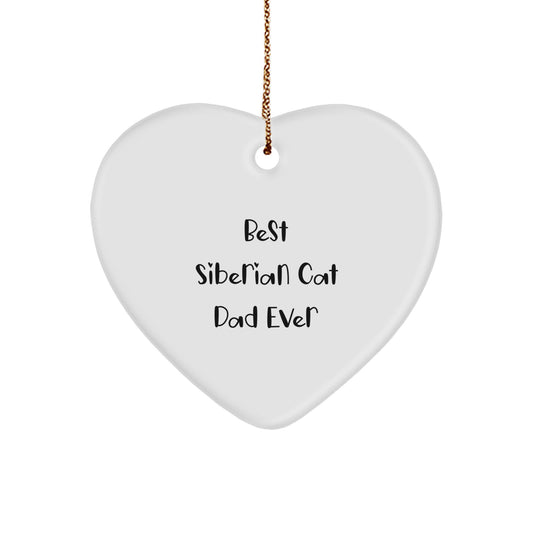 Funny Siberian Cat Dad Gifts from Family, Unique Heart Ornament for Siberian Cat Lover, Best Siberian Cat Dad Ever Christmas Unique Gifts - Image 1