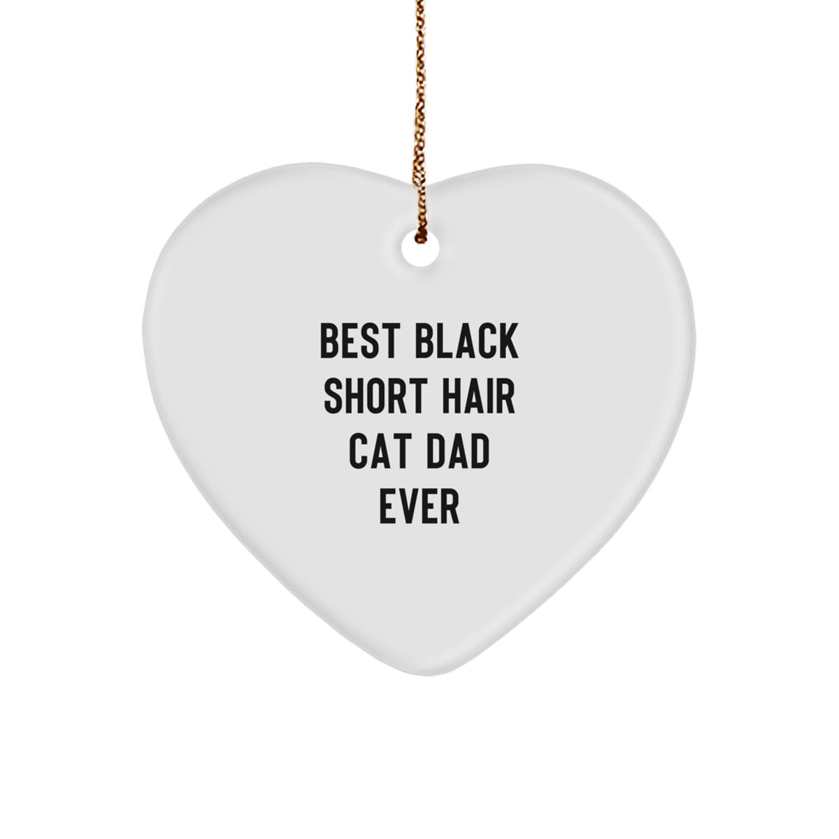 Favorite Black Short Hair Cat Dad Christmas Ornament for Kids Gift - Image 1