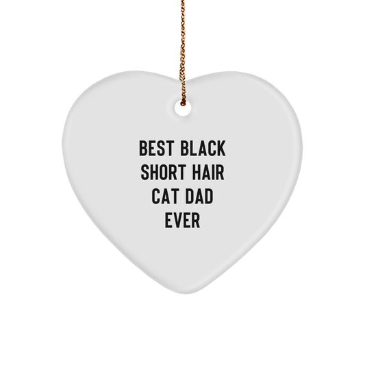 Favorite Black Short Hair Cat Dad Christmas Ornament for Kids Gift - Image 1