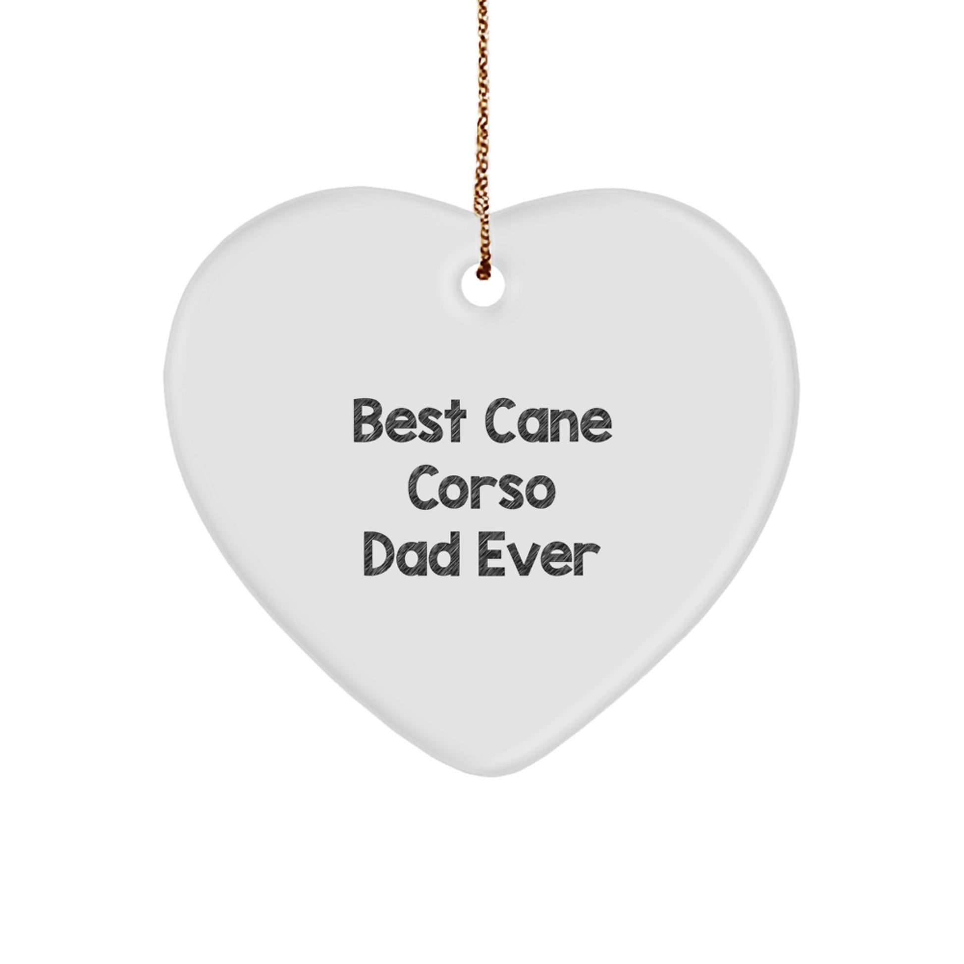 Funny Cane Corso Dog Dad Gifts for Men, Heart Ornament, Christmas Unique Gifts from Dad - Image 1