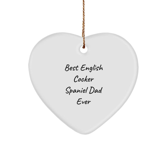 Funny English Cocker Spaniel Dog Dad Gifts, Heart Ornament for English Cocker Spaniel Dog Lovers, Christmas Unique Gifts from Family to English Cocker Spaniel Dog Owners - Image 1
