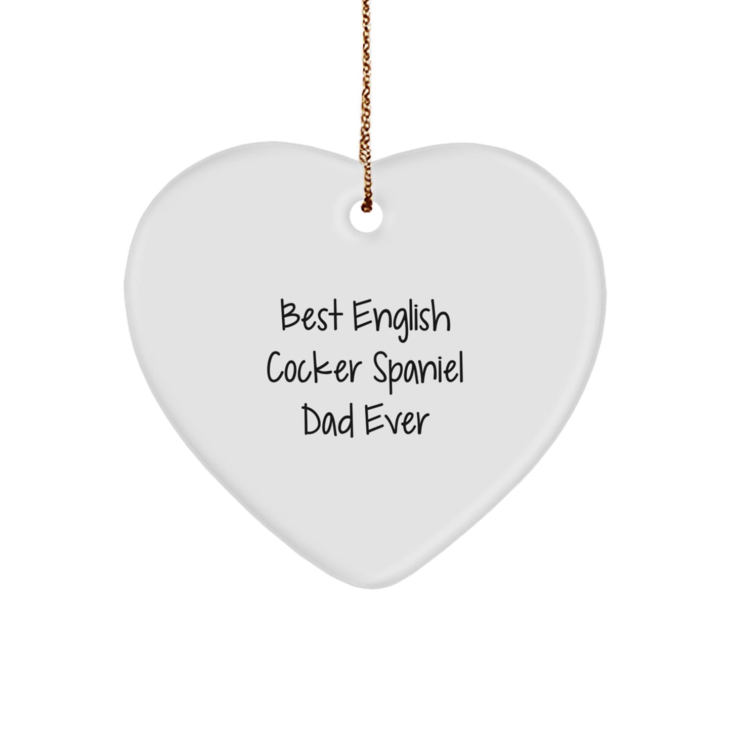Funny English Cocker Spaniel Dog Gifts for Men Dad, Best English Cocker Spaniel Dad Ever Heart Ornament, Christmas Unique Presents for Dog Lovers - Image 1