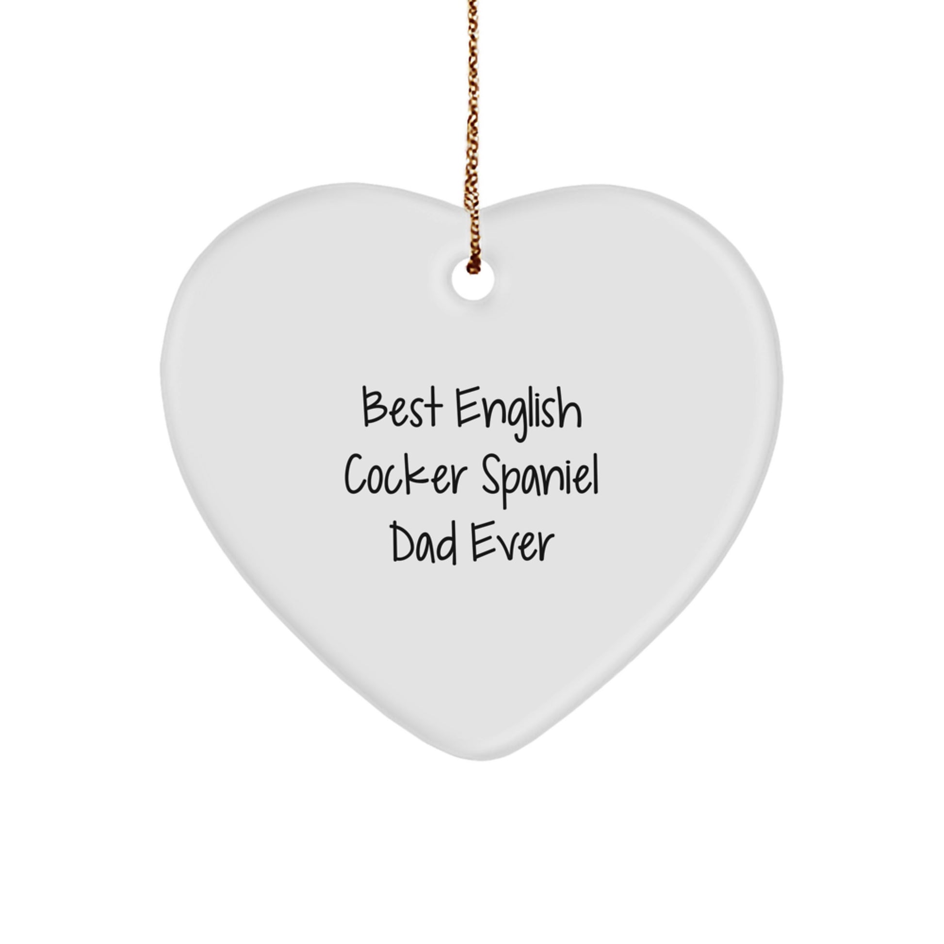 Funny English Cocker Spaniel Dog Gifts for Men Dad, Best English Cocker Spaniel Dad Ever Heart Ornament, Christmas Unique Presents for Dog Lovers - Image 1
