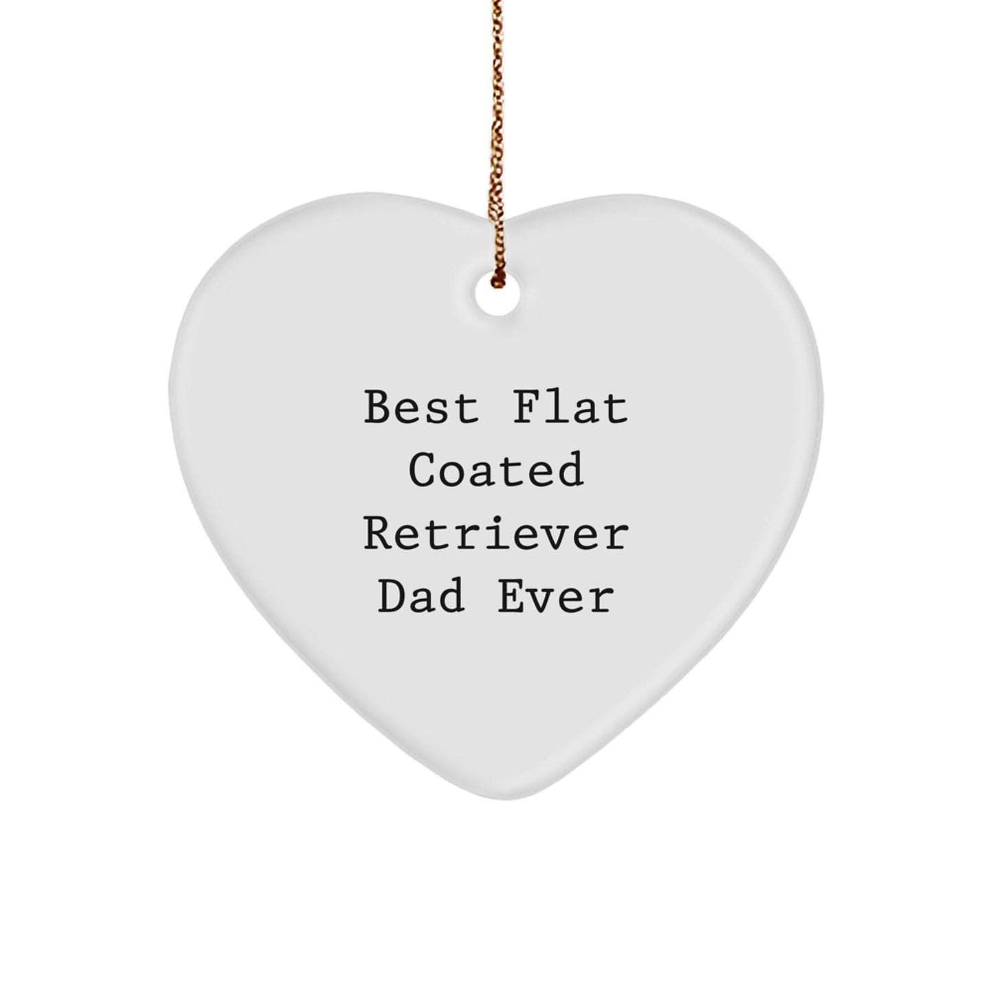 Flat Coated Retriever Dog Heart Ornament Gifts for Men from Family - 'Best Flat Coated Retriever Dad Ever' Christmas Unique - Image 1