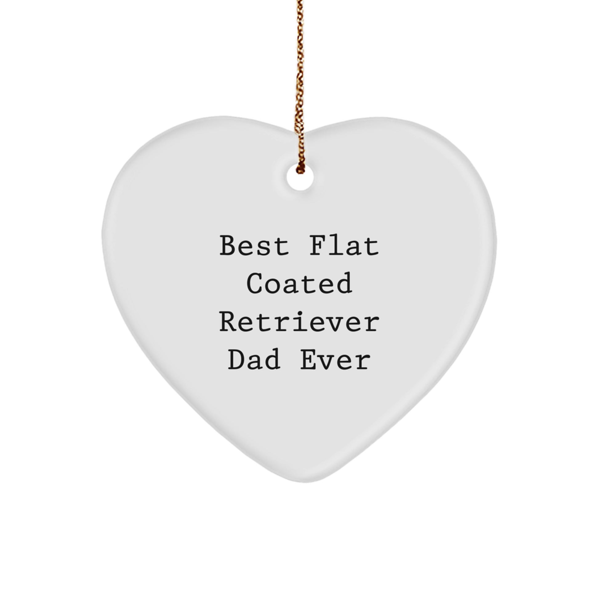 Flat Coated Retriever Dog Heart Ornament Gifts for Men from Family - 'Best Flat Coated Retriever Dad Ever' Christmas Unique - Image 1
