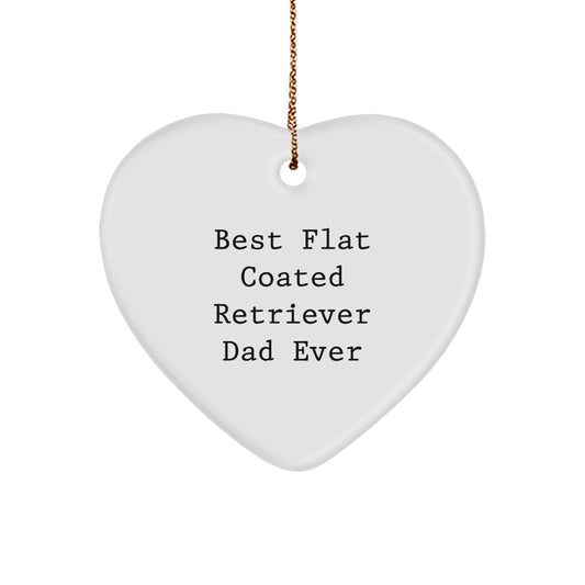 Flat Coated Retriever Dog Heart Ornament Gifts for Men from Family - 'Best Flat Coated Retriever Dad Ever' Christmas Unique - Image 1