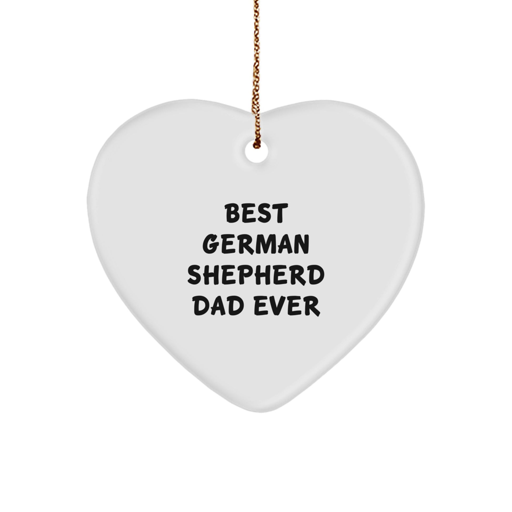 Funny German Shepherd Dog Gifts for Dad, Best Dad Ever Heart Ornament, Christmas Unique Presents from Men to Family - Image 1
