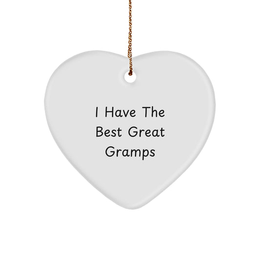 Funny Gramps Gifts from Family for Men, Heart Ornament I Have The Best Great Gramps Christmas Unique Decorations - Image 1