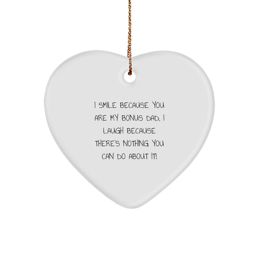 Funny Bonus Dad Christmas Ornament for Grandpa Gift White Novel - Image 1