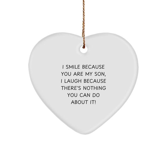 Funny Son Heart Ornament Gifts from Family, for Son, on Christmas Unique Gifts - Image 1