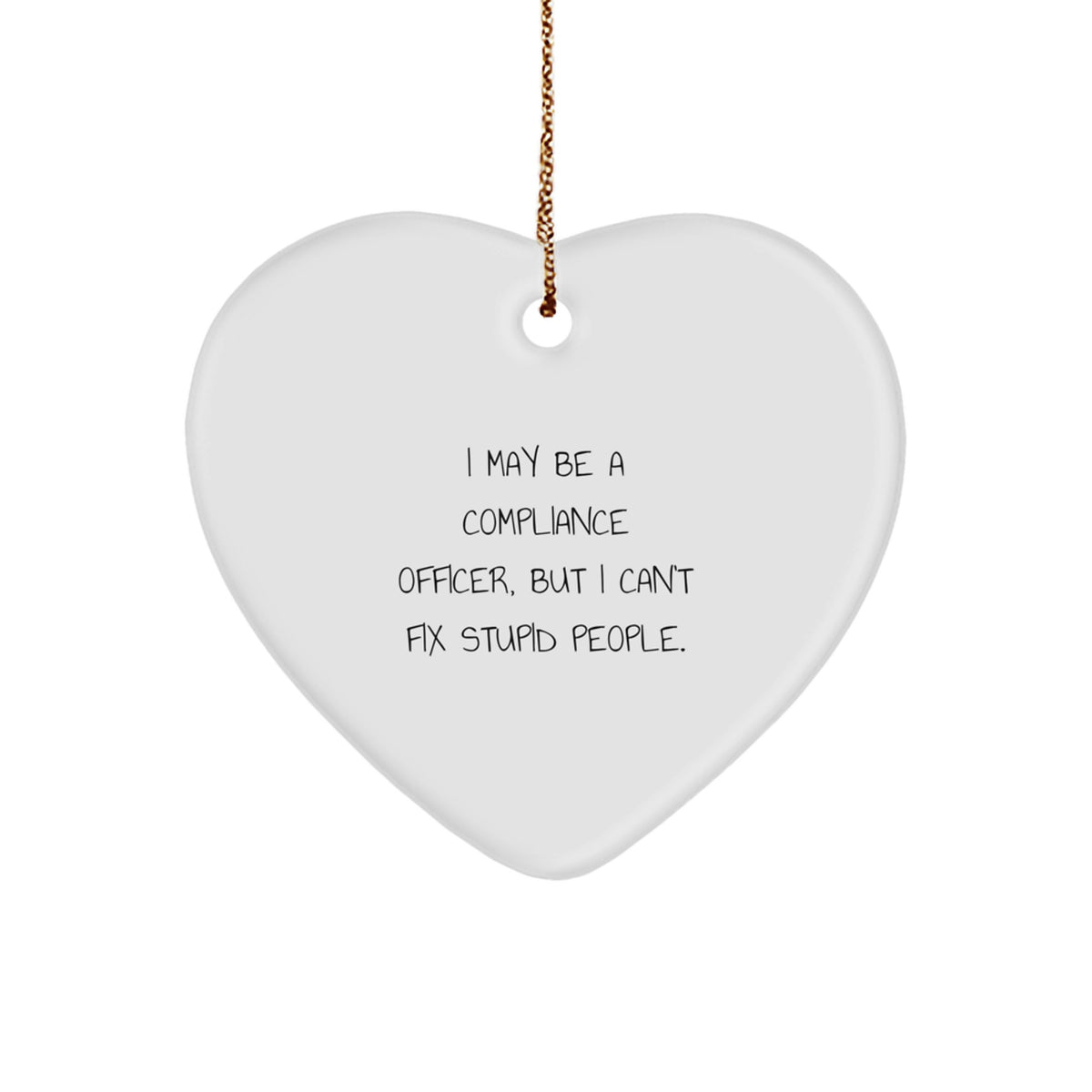 Compliance Officer Keepsake White Heart Ornament for Him Christmas Gift - Image 1