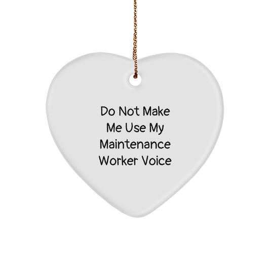 Christmas Funny Gift for Her Maintenance Worker Heart Ornament Present - Image 1