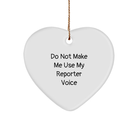 Reporter Heart Ornament Christmas Gift Idea for Coworkers - Image 1
