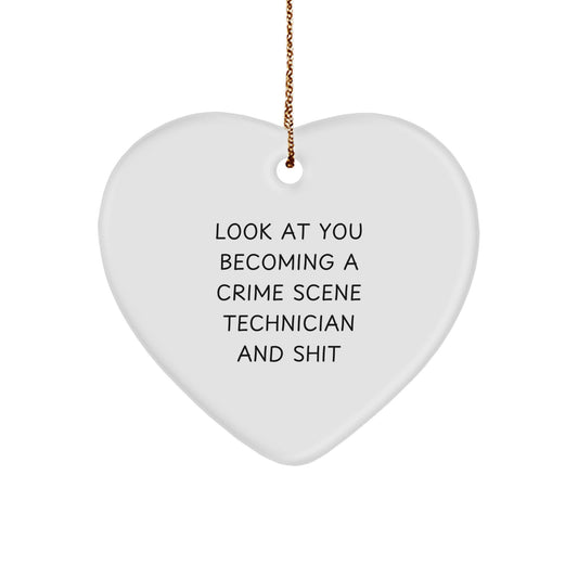 Crime Scene Technician Heart Keepsake Christmas Unique Gift for Him - Image 1