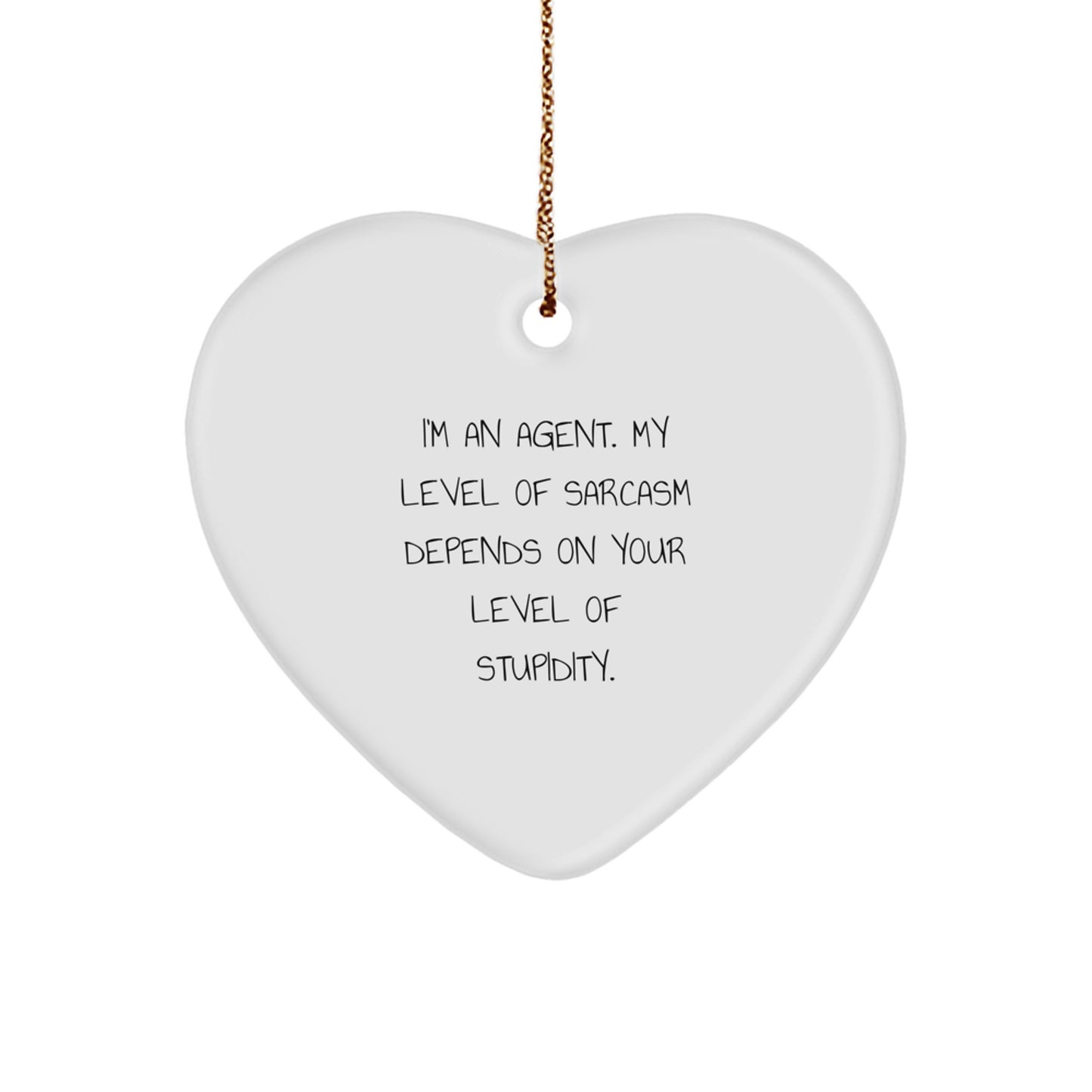 Funny Agent Heart Ornament with Gift for Agent, Agent Gifts for Men, Unique Christmas Unique Gifts - Image 1