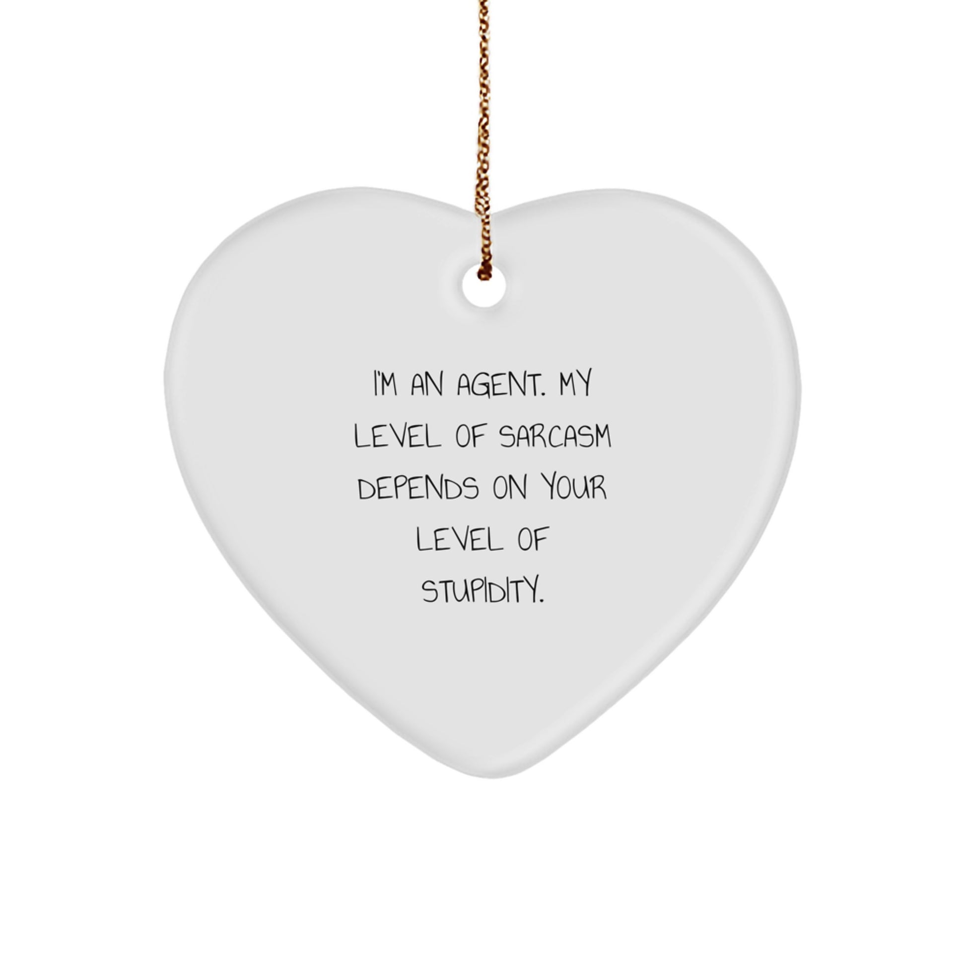 Funny Agent Heart Ornament with Gift for Agent, Agent Gifts for Men, Unique Christmas Unique Gifts - Image 1