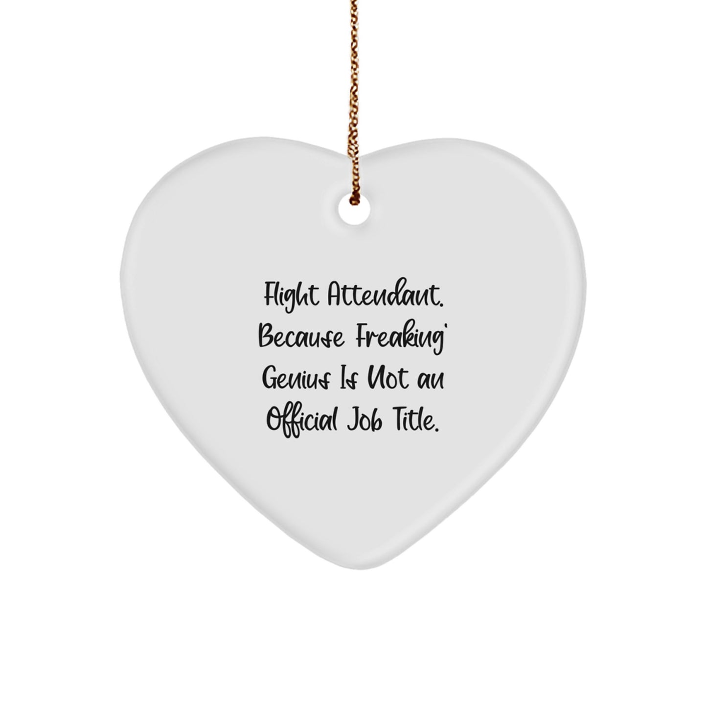 Flight Attendant Gifts from Friends, Funny Heart Ornament for Flight Attendant Coworkers, Christmas Unique Gifts - Image 1