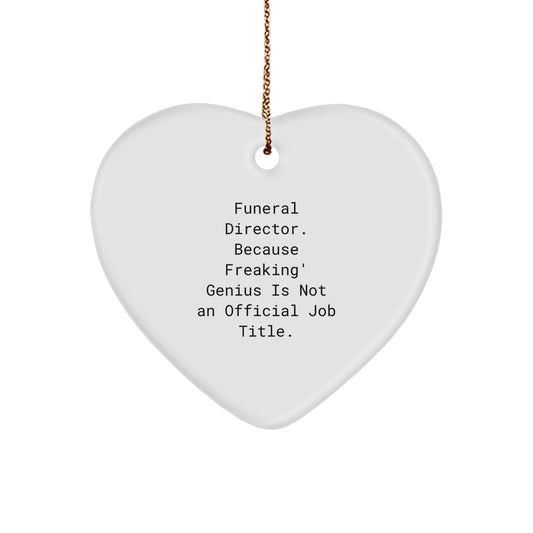 Funny Funeral Director Heart Ornament Gifts from Friends for Funeral Director at Christmas Unique Gifts - Image 1