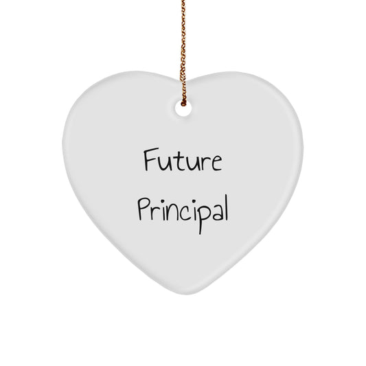 Funny Quotes for Principal Heart Ornament Gifts from Men to Friends - Christmas Unique Gifts - Image 1