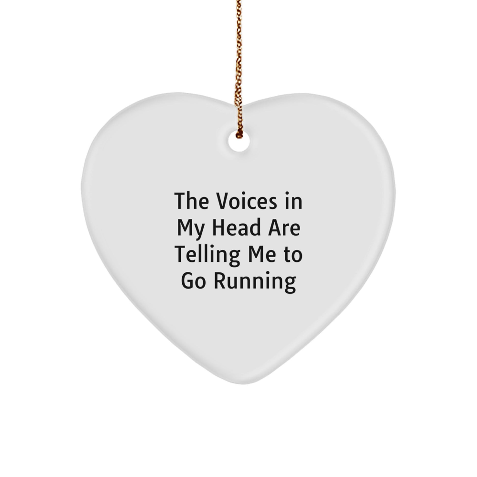 Funny Running Heart Ornament Gifts for Him from Friends - The Voices In My Head Are Telling Me To Go Running - Christmas Unique Gifts - Image 1