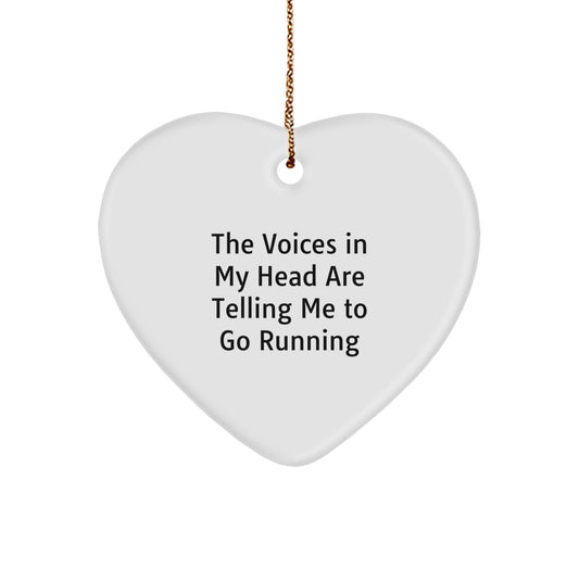 Funny Running Heart Ornament Gifts for Him from Friends - The Voices In My Head Are Telling Me To Go Running - Christmas Unique Gifts - Image 1
