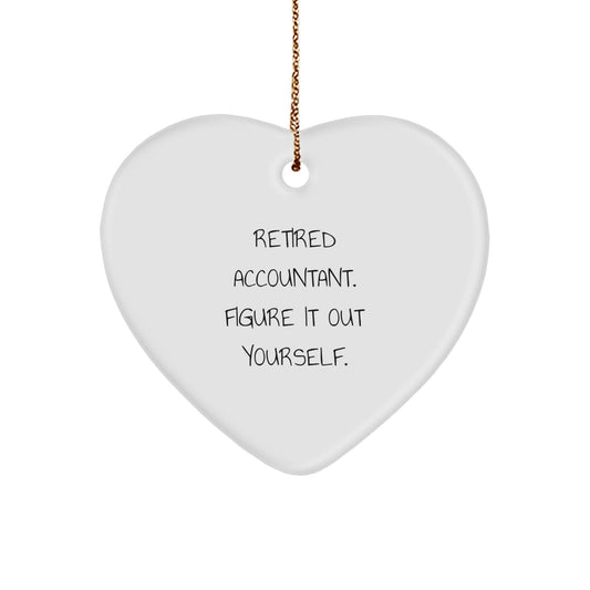 Christmas Unique Gift for Her Retired Accountant Heart Ornament Present - Image 1