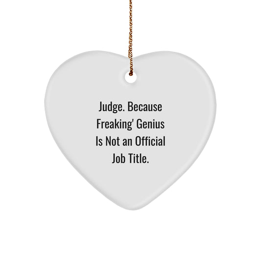 Christmas Gift Judge Ornament - A Freaking Genius Holiday Keepsake - Image 1